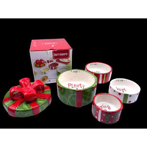 Pier 1 Imports Christmas Measuring Cups Nesting Set in Original Box 5 Pieces